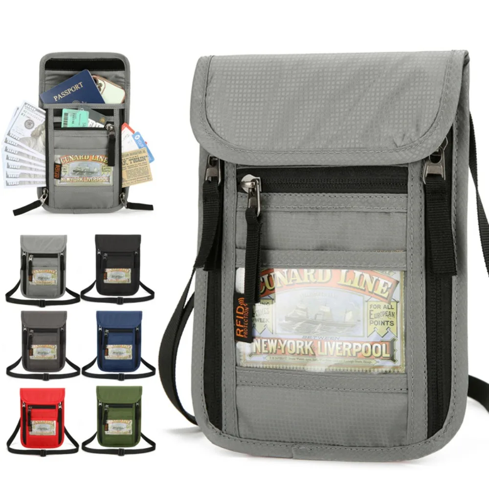 Men Accessories For Neck - RF ID Blocking Travel Neck Wallet