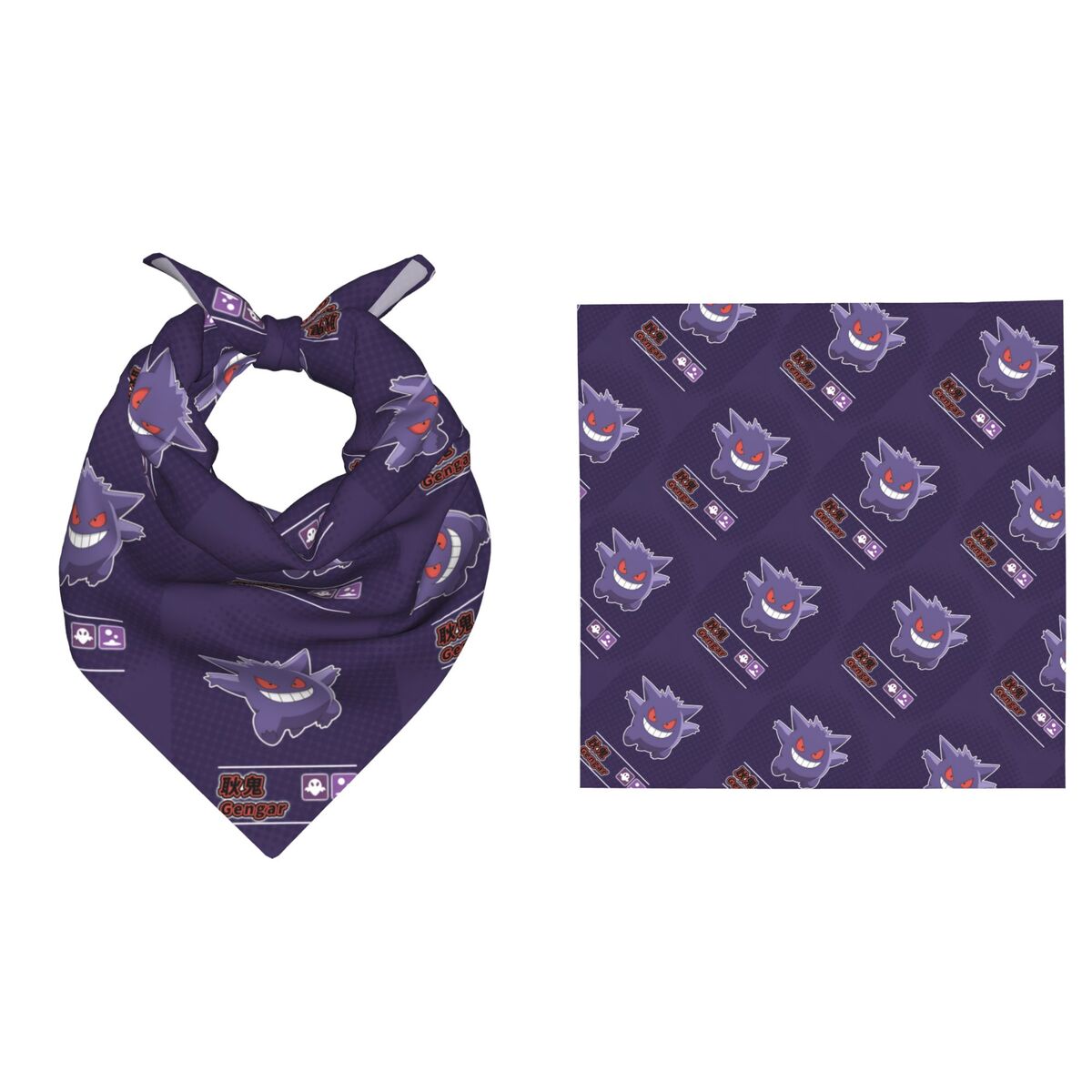 Men Accessories For Neck - 55CM Pokemoned Gengars Bandana Holiday Parties