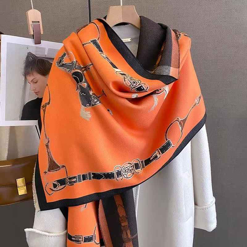 Men Accessories For Neck - Retro Rider Horse Imitation Cashmere Scarf