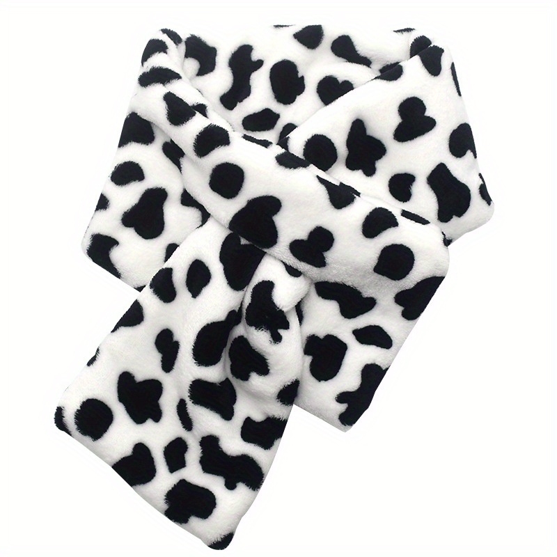 1pc 1pcs Winter Warm Cow Print - đánh giá và giá Men Accessories For Neck