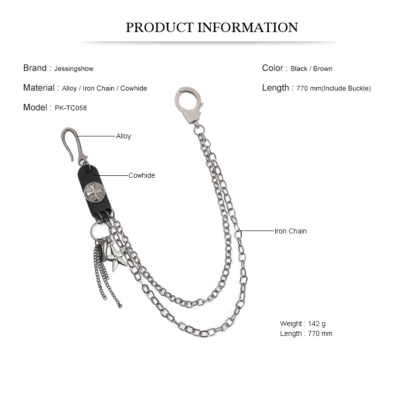Punk Steet Cowhide Keychains C - đánh giá và giá Men Accessories Pk