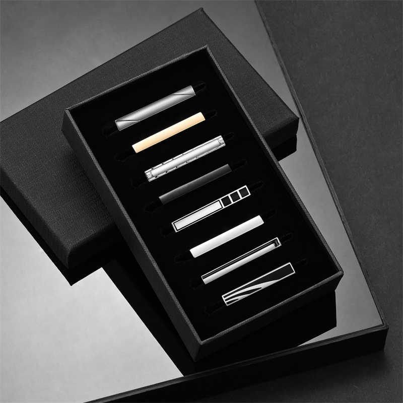 8 PCS Short Tie Clips Set With - đánh giá và giá Cufflink Box Set